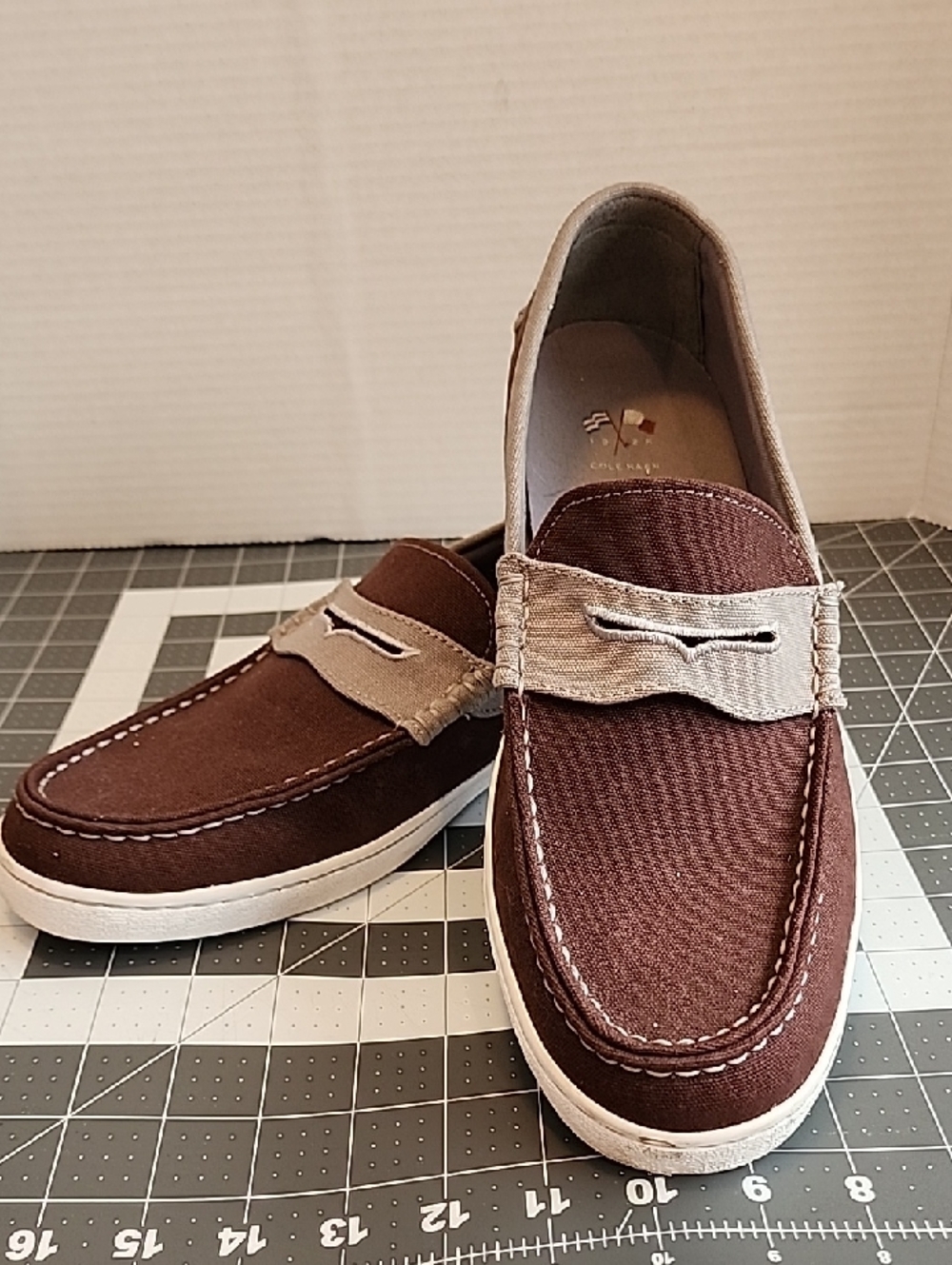 Cole Haan Brown and Tan Slip-On Penny Loafers 12M